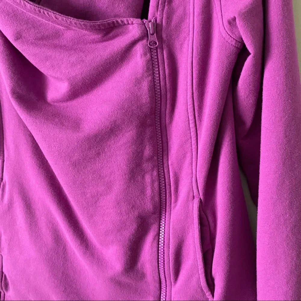 The North Face sharlet wrap sweater jacket purple asymmetrical zip medium